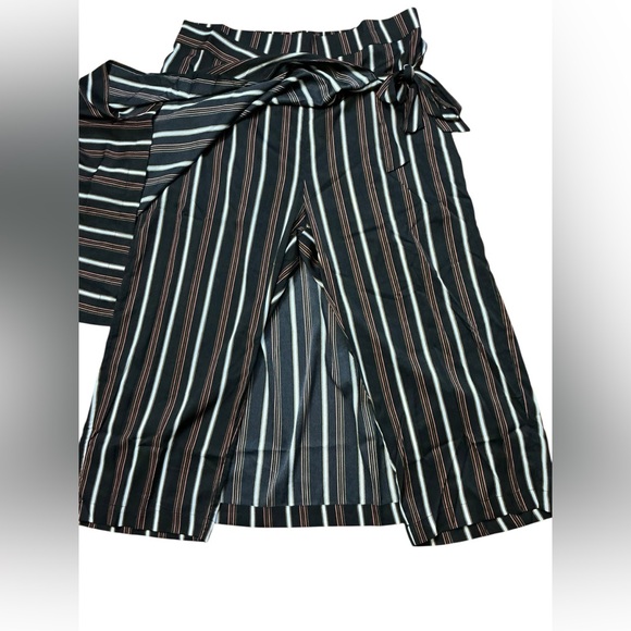 Asymmetrical High-Low Midi Skirt Pants in Black and Brown - Picture 1 of 5